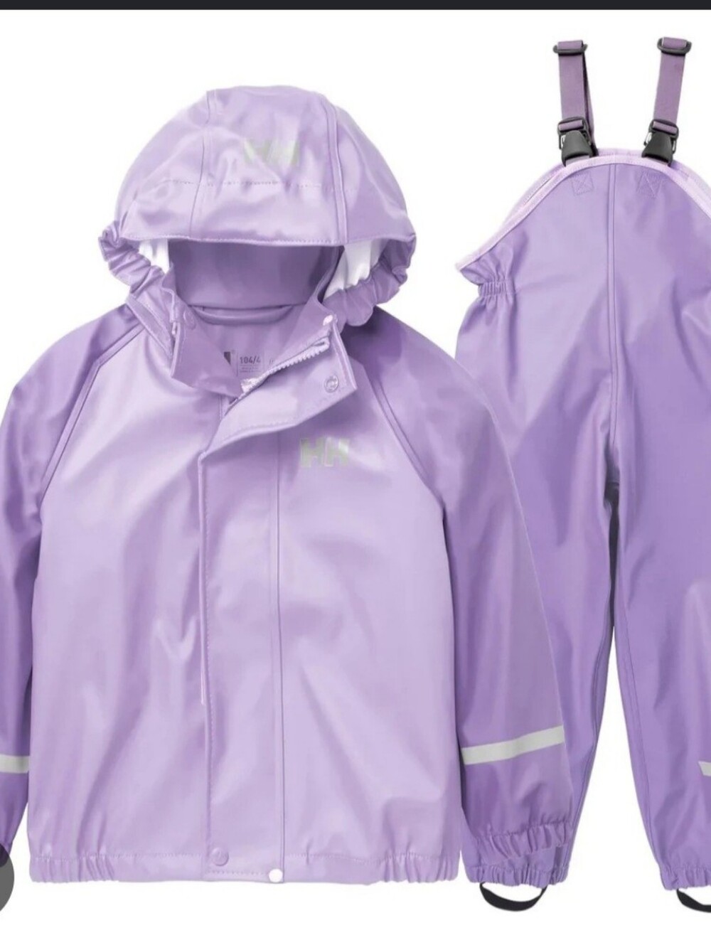 Helly Hansen Lilac/Pastel Purple Kids Rain Jacket & Bib Overalls